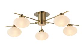 Addie Antique Brass Ceiling Lights Deco Multi Arm Fittings